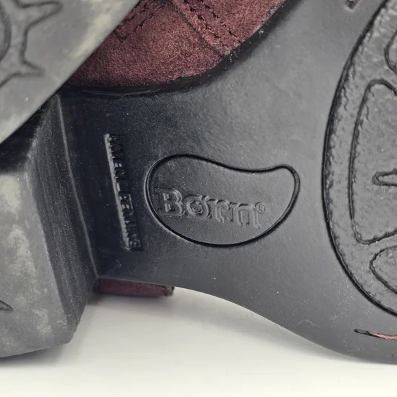 NWT Born Carmel Harness Suede Ankle Booties, Burgundy/Wine, Women's Size 6 - Picture 14 of 16